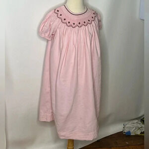 Royal child girls pink corduroy smocked bishop dress sz 6